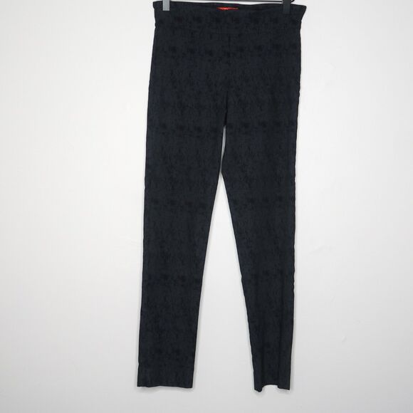 Krazy Larry Womens Pants Size 8 Black Pull On Straight‎ Ankle Abstract Office - Picture 1 of 8